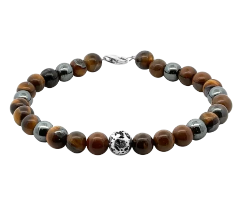 ZILIA Tiger's Eye Men 4 Srebro 925 Zapestnica
