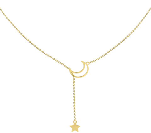 ZILIA Moon And Star Zlato 14K Ogrlica