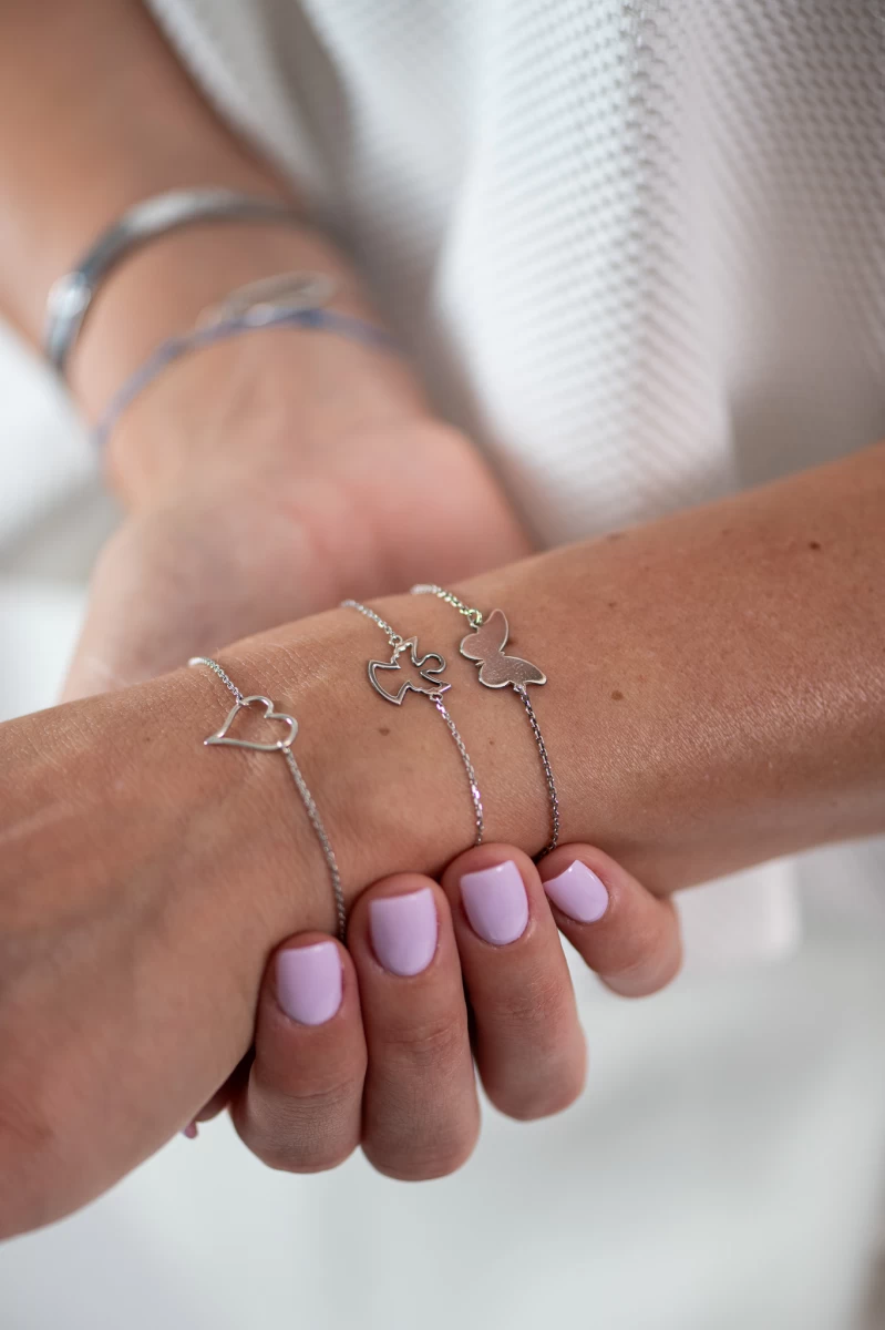 Srebrna zapestnica Contour Belle Heart