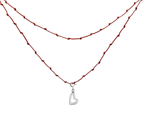 ZILIA Twist Heart Srebro 925 Thread Ogrlica