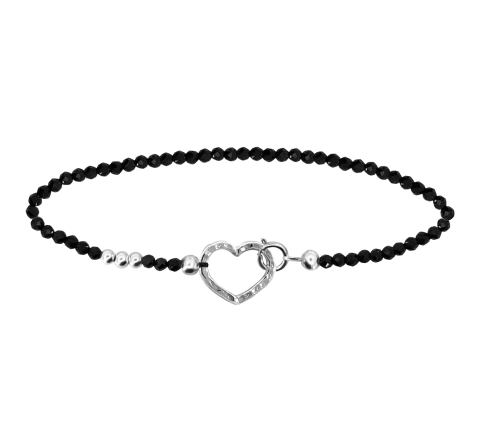 ZILIA Gemstone Spinel Heart Srebro 925 Zapestnica