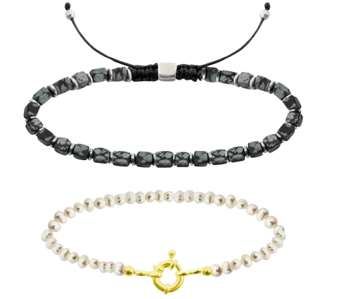 ZILIA Biser And Obsidian Zapestnica