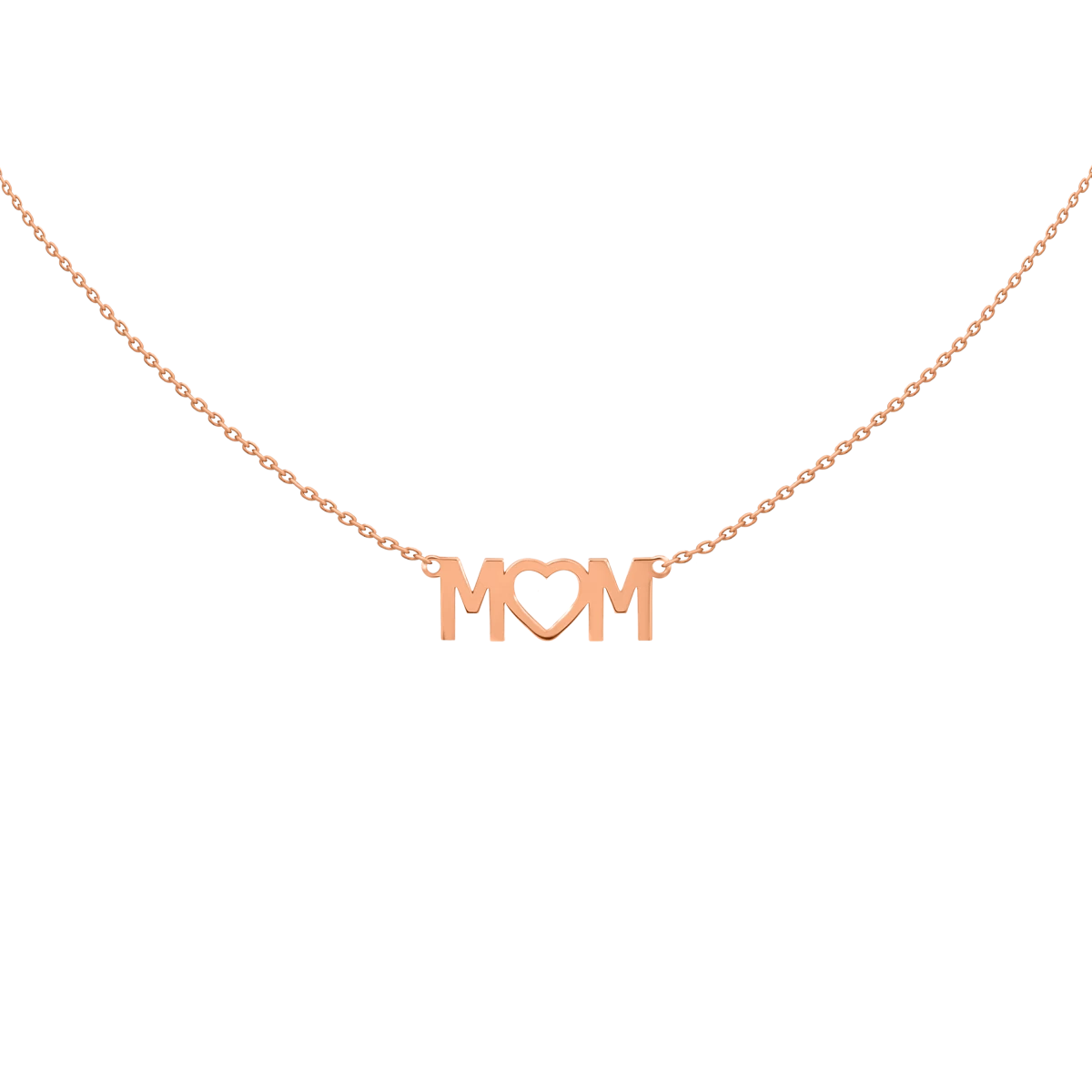 Ogrlica MOM iz roza zlata 14K