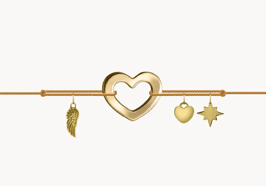 ZILIA Bracelet Oblika srca 2 Rumeno Zlato 14K